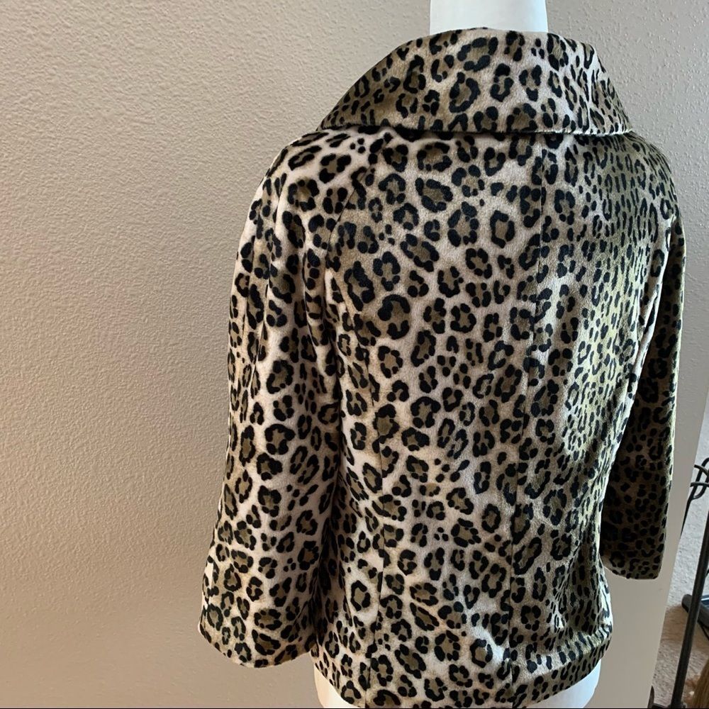 Rafaella Leopard Print Button-Front Jacket in Beige, Black and Brown - Picture 6 of 12